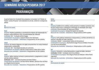 SEMINÁRIO PESQUISA JUSTIÇA 2017
